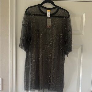 Agua Bendita Thera Black Sheer top New